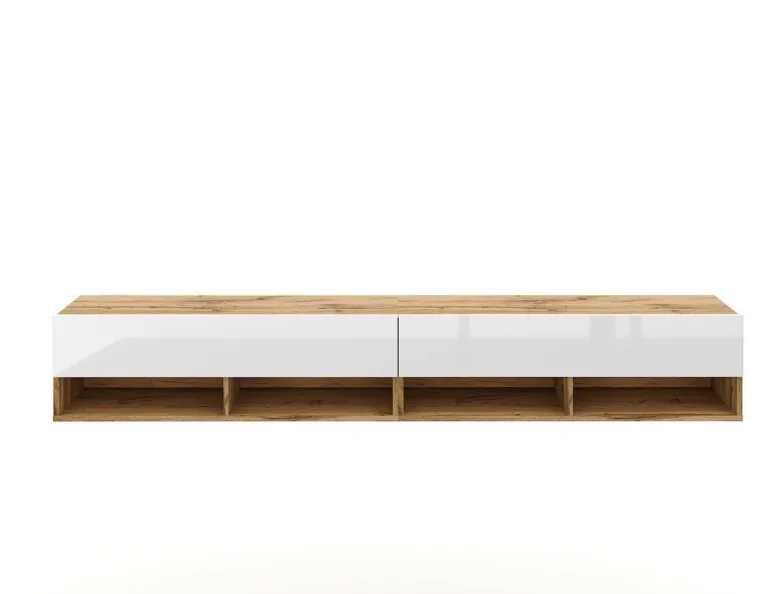 TV-Lowboard TV LOWBOARD DERBY 280 Eiche Wotan Nachbildung weiß glänzend B/H/T: ca. 280x32,5x31,5 cm