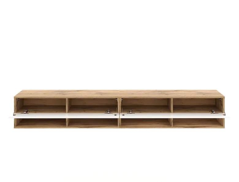 TV-Lowboard TV LOWBOARD DERBY 280 Eiche Wotan Nachbildung weiß glänzend B/H/T: ca. 280x32,5x31,5 cm
