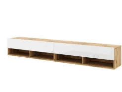 TV-Lowboard TV LOWBOARD DERBY 280 Eiche Wotan Nachbildung weiß glänzend B/H/T: ca. 280x32,5x31,5 cm