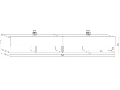 TV-Lowboard TV LOWBOARD DERBY 280 Eiche Wotan Nachbildung weiß glänzend B/H/T: ca. 280x32,5x31,5 cm