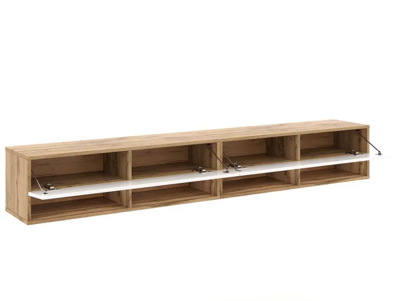 TV-Lowboard TV LOWBOARD DERBY 280 Eiche Wotan Nachbildung weiß glänzend B/H/T: ca. 280x32,5x31,5 cm