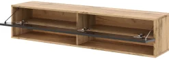 TV-Lowboard TV LOWBOARD DERBY 140 Eiche Wotan Nachbildung schwarz glänzend B/H/T: ca. 140x32,5x31,5 cm