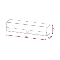 TV-Lowboard TV LOWBOARD DERBY 100 Eiche Wotan Nachbildung weiß glänzend B/H/T: ca. 100x32,5x31,5 cm