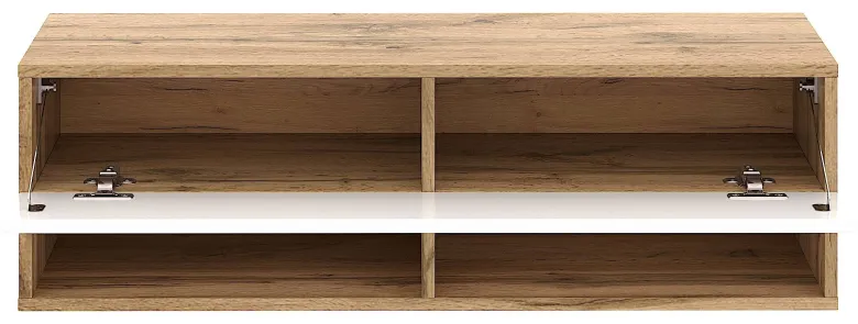 TV-Lowboard TV LOWBOARD DERBY 100 Eiche Wotan Nachbildung weiß glänzend B/H/T: ca. 100x32,5x31,5 cm
