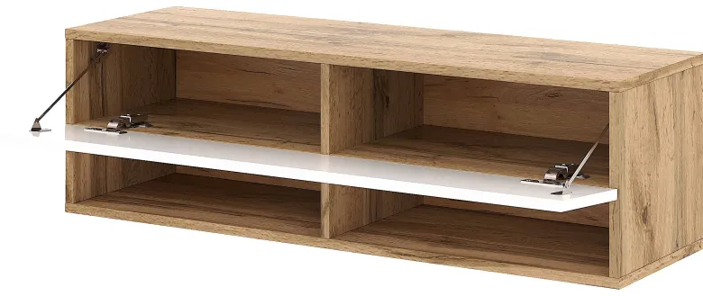 TV-Lowboard TV LOWBOARD DERBY 100 Eiche Wotan Nachbildung weiß glänzend B/H/T: ca. 100x32,5x31,5 cm