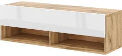 TV-Lowboard TV LOWBOARD DERBY 100 Eiche Wotan Nachbildung weiß glänzend B/H/T: ca. 100x32,5x31,5 cm