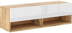 TV-Lowboard TV LOWBOARD DERBY 100 Eiche Wotan Nachbildung weiß glänzend B/H/T: ca. 100x32,5x31,5 cm