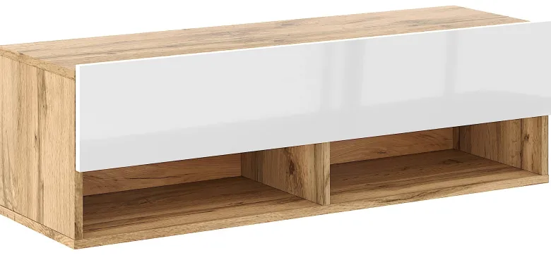 TV-Lowboard TV LOWBOARD DERBY 100 Eiche Wotan Nachbildung weiß glänzend B/H/T: ca. 100x32,5x31,5 cm