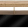 TV-Lowboard TV LOWBOARD Everest 140 Eiche Wotan Nachbildung schwarz glänzend B/H/T: ca. 140x50x35 cm