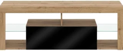 TV-Lowboard TV LOWBOARD Everest 140 Eiche Wotan Nachbildung schwarz glänzend B/H/T: ca. 140x50x35 cm