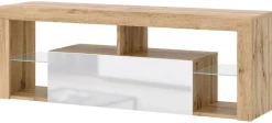 TV-Lowboard TV LOWBOARD Everest 140 Eiche Wotan Nachbildung weiß glänzend B/H/T: ca. 140x50x35 cm