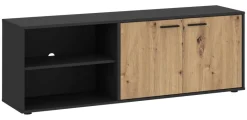 TV-Lowboard WILMA Eiche Artisan Nachbildung anthrazit B/H/T: ca. 140x50x40 cm