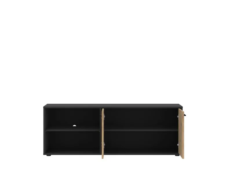 TV-Lowboard WILMA Eiche Artisan Nachbildung anthrazit B/H/T: ca. 140x50x40 cm