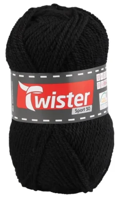 Twister Handstrickgarn Twister Sport uni schwarz L: ca. 15000 cm