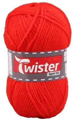 Twister Handstrickgarn Twister Sport uni rot L: ca. 15000 cm