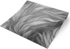 UGEPA Papiertapete Federn grau schwarz B/L: ca. 53x1005 cm