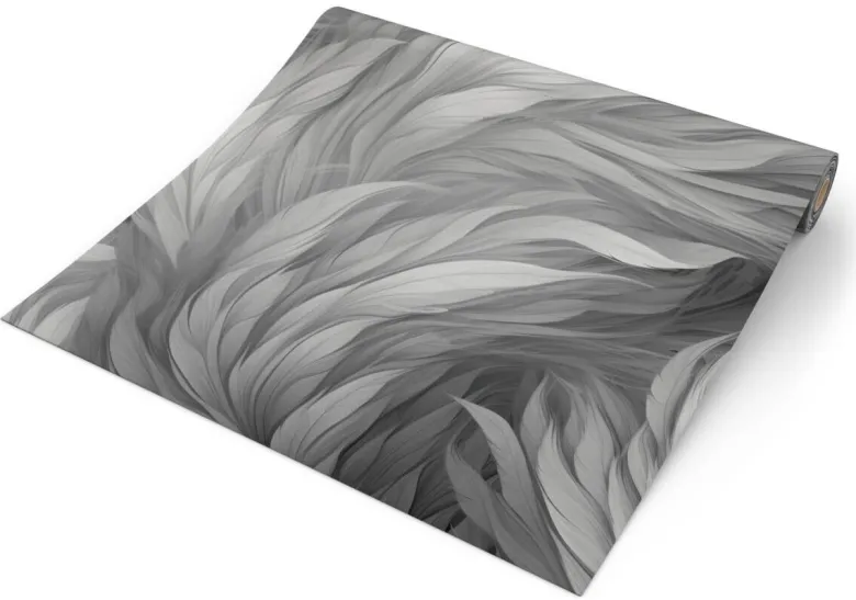 UGEPA Papiertapete Federn grau schwarz B/L: ca. 53x1005 cm