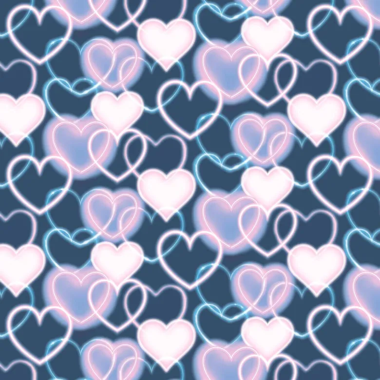 UGEPA Papiertapete Herzen blau rosa B/L: ca. 53x1005 cm