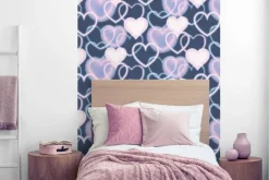 UGEPA Papiertapete Herzen blau rosa B/L: ca. 53x1005 cm