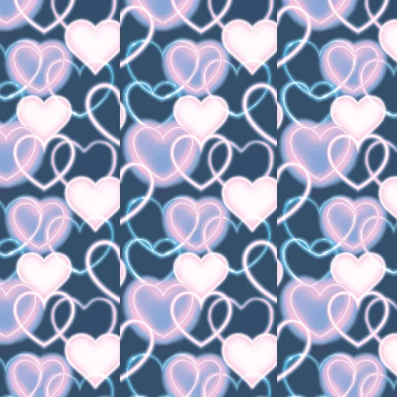 UGEPA Papiertapete Herzen blau rosa B/L: ca. 53x1005 cm