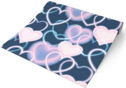 UGEPA Papiertapete Herzen blau rosa B/L: ca. 53x1005 cm