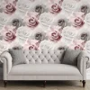 UGEPA Papiertapete Rosen rosa grau B/L: ca. 53x1005 cm