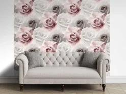 UGEPA Papiertapete Rosen rosa grau B/L: ca. 53x1005 cm
