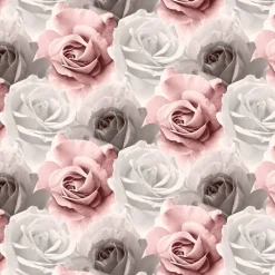 UGEPA Papiertapete Rosen rosa grau B/L: ca. 53x1005 cm