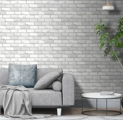 UGEPA Vinyltapete Steinoptik weiß B/L: ca. 53x1005 cm glitzernd