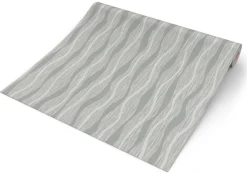UGEPA Vinyltapete Wellen beige silber B/L: ca. 53x1005 cm glitzernd