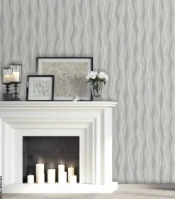 UGEPA Vinyltapete Wellen beige silber B/L: ca. 53x1005 cm glitzernd