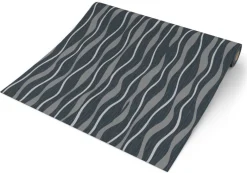 UGEPA Vinyltapete Wellen schwarz silber B/L: ca. 53x1005 cm glitzernd