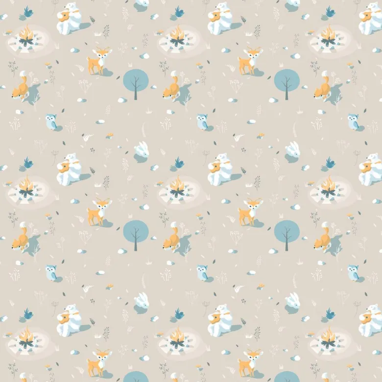 UGEPA Vliestapete Waldtiere beige bunt B/L: ca. 53x1005 cm