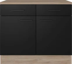 Unterschrank Capri schwarz matt B/H/T: ca. 100x85x60 cm