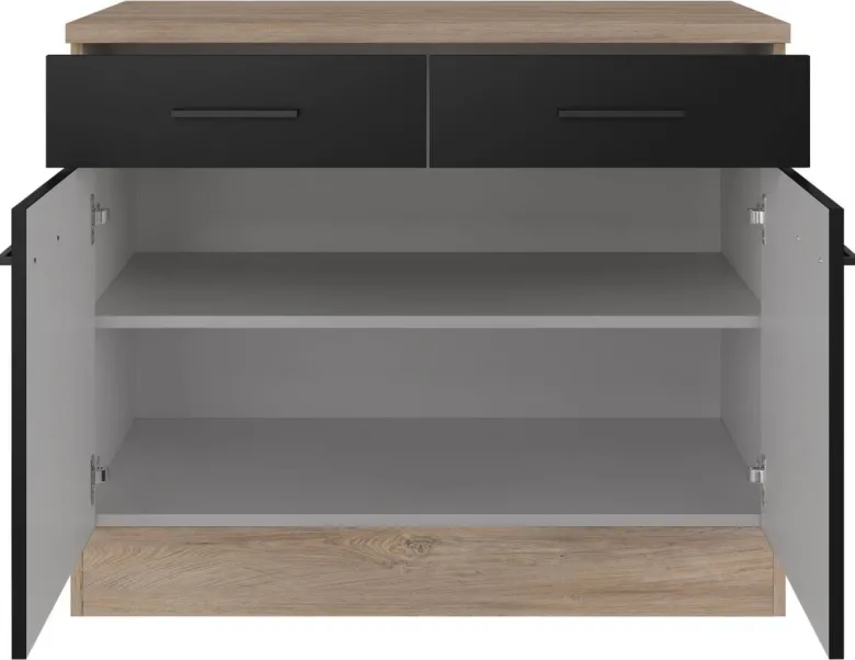 Unterschrank Capri schwarz matt B/H/T: ca. 100x85x60 cm