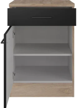 Unterschrank Capri schwarz matt B/H/T: ca. 60x85x60 cm