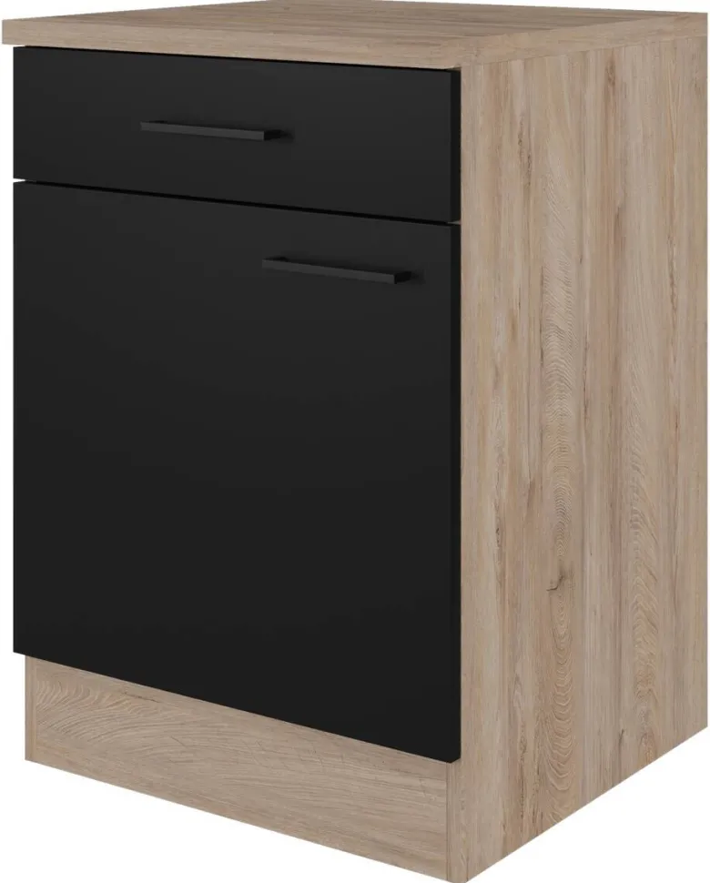 Unterschrank Capri schwarz matt B/H/T: ca. 60x85x60 cm