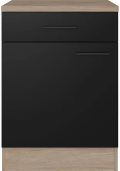 Unterschrank Capri schwarz matt B/H/T: ca. 60x85x60 cm