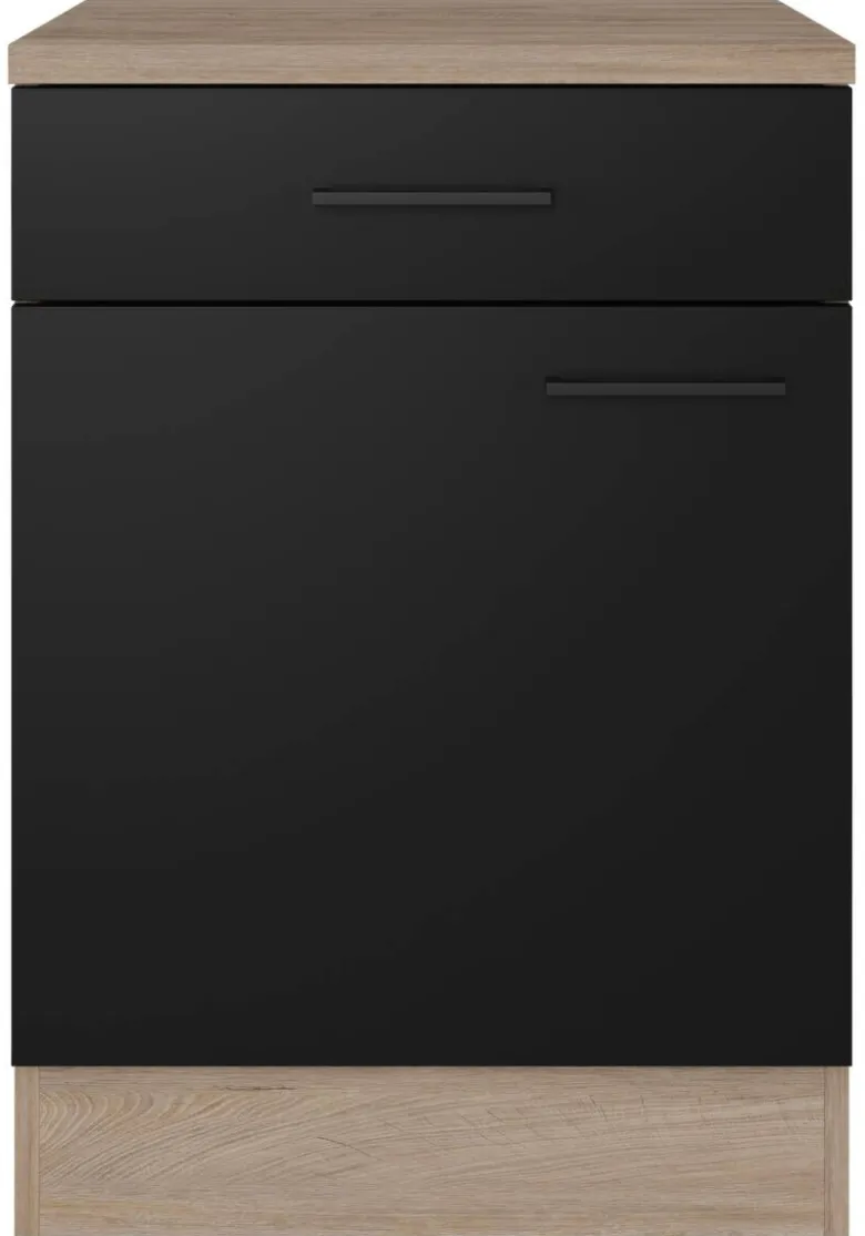Unterschrank Capri schwarz matt B/H/T: ca. 60x85x60 cm