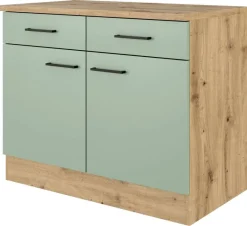 Unterschrank Cara grün B/H/T: ca. 100x85x60 cm