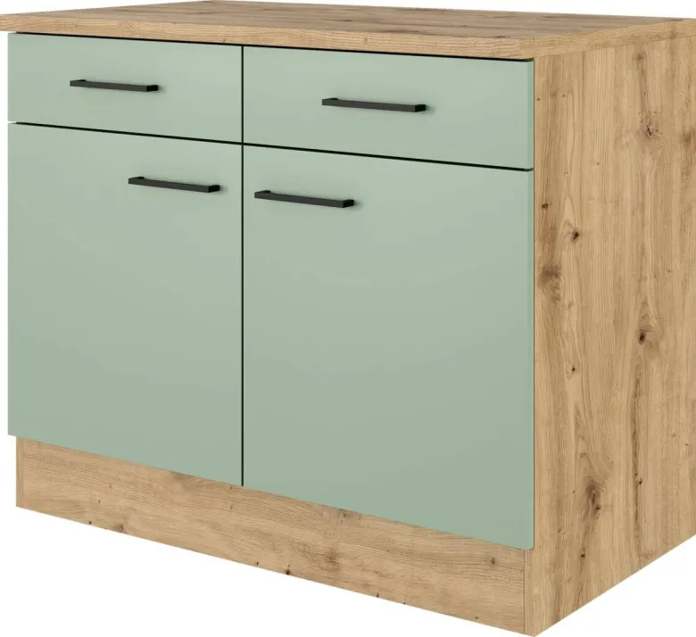 Unterschrank Cara grün B/H/T: ca. 100x85x60 cm
