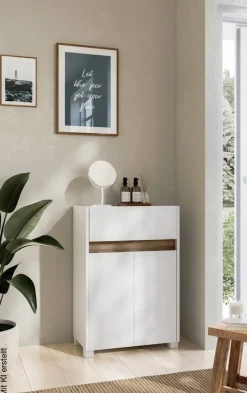 Unterschrank Cosmo perlweiß B/H/T: ca. 56,9x84,8x33 cm