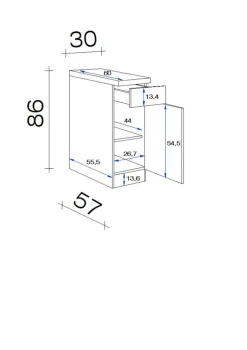 Unterschrank Elva anthrazit B/H/T: ca. 30x86x60 cm