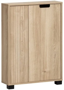 Unterschrank Emmik weiß matt Eiche Eiche weiß Nachbildung B/H/T: ca. 59,8x85,2x19,55 cm