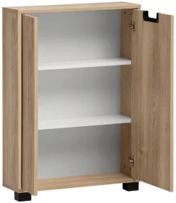 Unterschrank Emmik weiß matt Eiche Eiche weiß Nachbildung B/H/T: ca. 59,8x85,2x19,55 cm