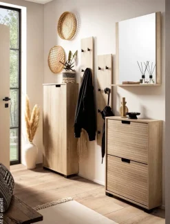 Unterschrank Emmik weiß matt Eiche Eiche weiß Nachbildung B/H/T: ca. 59,8x85,2x19,55 cm