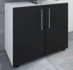 Unterschrank Flandu weiß schwarz B/H/T: ca. 60x51x30 cm