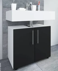 Unterschrank Flandu weiß schwarz B/H/T: ca. 60x51x30 cm