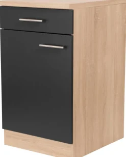 Unterschrank Merle schwarz B/H/T: ca. 50x85x60 cm