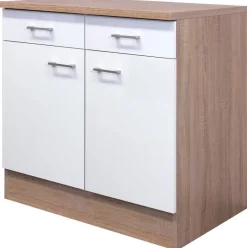 Unterschrank Samoa weiß Eiche Nachbildung B/H/T: ca. 80x85x60 cm